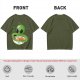Olive Green T-Shirt With Cute Alien Eating Ramen Graphic
