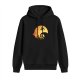 Black Hoodie with Halloween Moon Face Witch and Castle Art