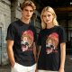 Olive T-Shirt With Ramen Skull Graphic Print