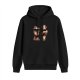 Black hoodie with cute sloth yoga poses graphic