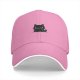 Black Baseball Cap With Grumpy Black Cat Graphic Design