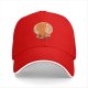 Black Baseball Cap with Orange Anime Character Silhouette Print