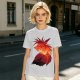 Olive T-Shirt With Fiery Lion Creature Graphic Print