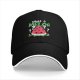 Black baseball cap with 'What a Melon' cute watermelon graphic