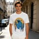 Olive T-Shirt Featuring Giant Cookie Monster Holding Cookie Against Moon