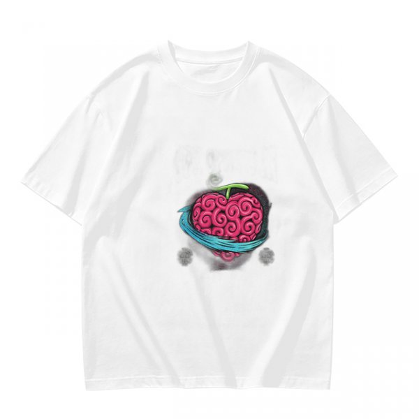 Olive T-Shirt With Swirled Heart Fruit Graphic Print