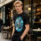 Olive T-Shirt With Starry Night Style Sailing Ship Ocean Art