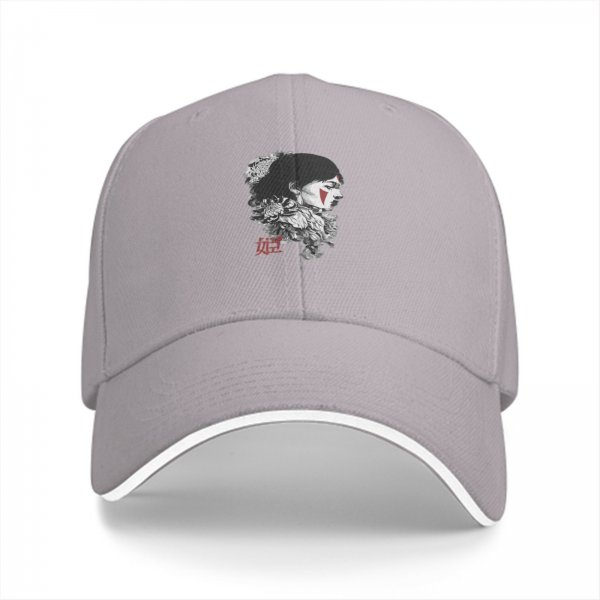 Black baseball cap with warrior woman profile graphic