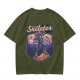 Outdoor Skeletor Hiking Graphic Olive T-Shirt
