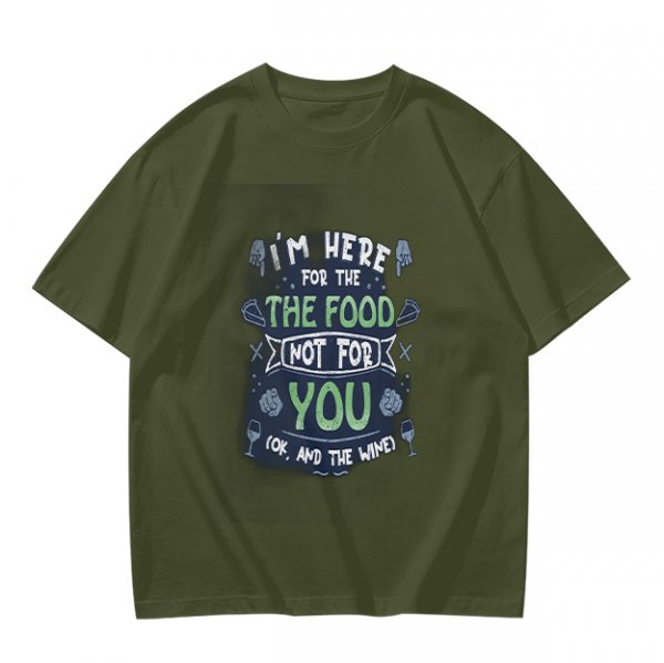 Olive graphic t-shirt with funny food and wine quote design
