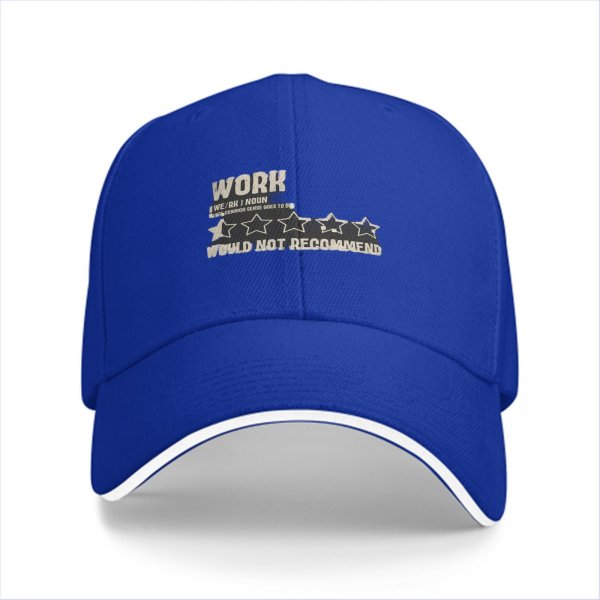Black baseball cap with funny work would not recommend five star rating print