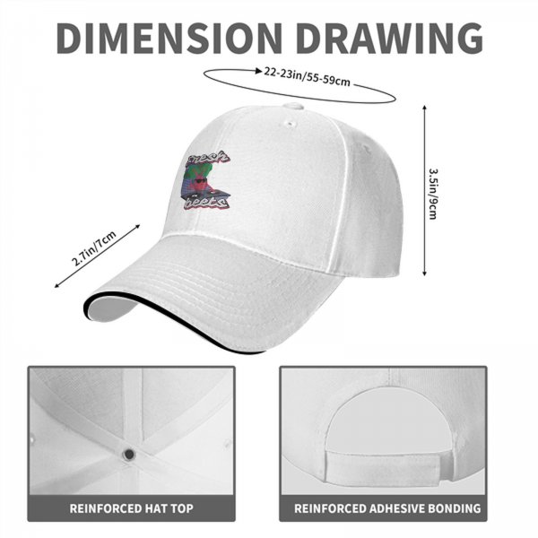 Black baseball cap with Fresh Beets turntable graphic