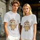 Olive T-Shirt With Cute Ice Cream Cone Holding Knife Print