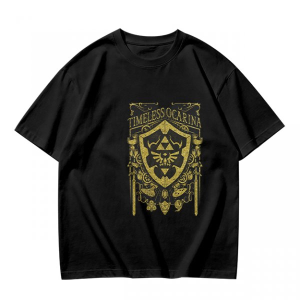 Timeless Ocarina Zelda Shield Graphic Olive T-Shirt