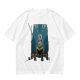 Olive Green T-Shirt With Cartoon Rabbit Character Graphic
