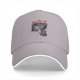 Black baseball cap with 'My First Catnip' and cat graphic print