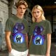 Olive T-Shirt Featuring Galactus Holding Silhouetted Superheroes