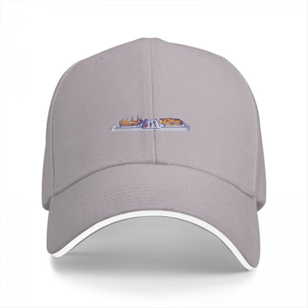Black baseball cap with vintage lunch tray graphic design
