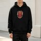 Black hoodie with devil lord underworld graphic print