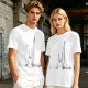 Olive Green Oversized T-Shirt With Abstract Line Art Print