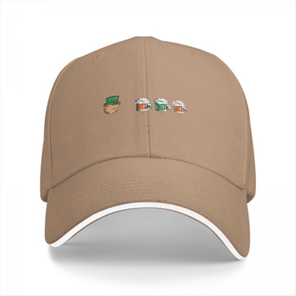 Black Baseball Cap With Leprechaun And Beer Mugs For St. Patrick's Day