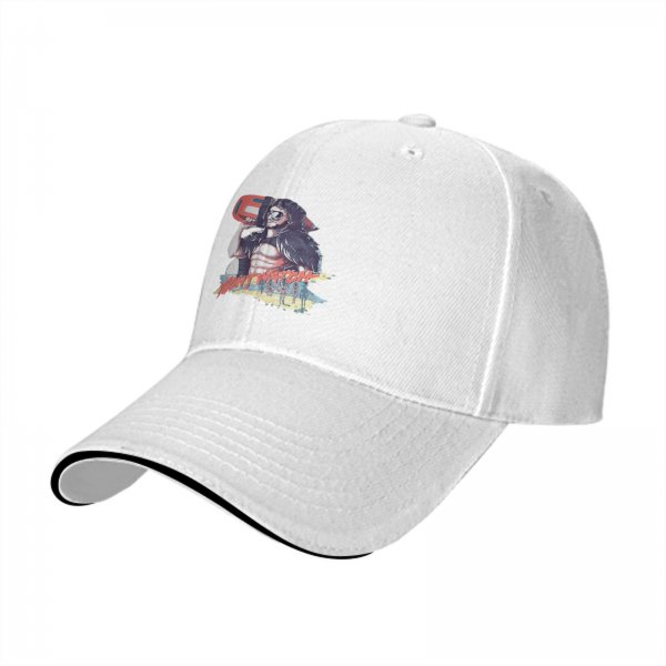Black baseball cap with retro lifeguard graphic print