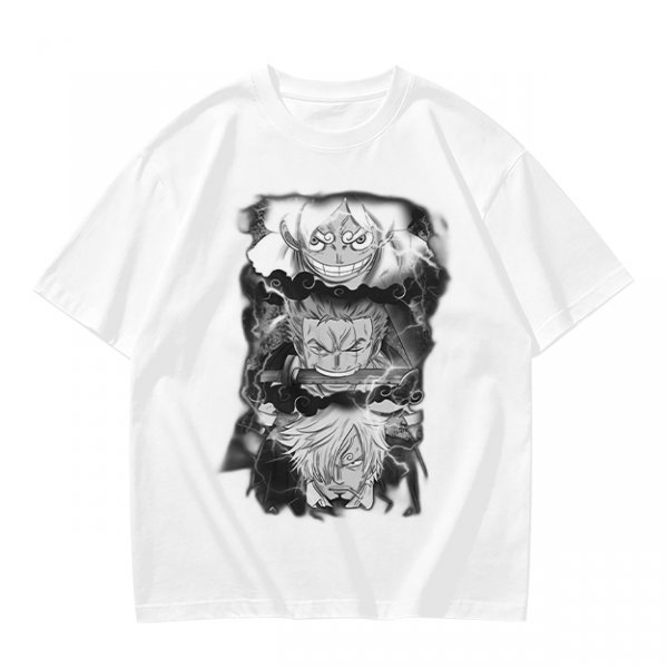 One Piece Straw Hat Crew Monochrome Graphic T-Shirt