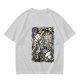 Olive Anime Graphic T-Shirt With Fist And Lightning Artwork