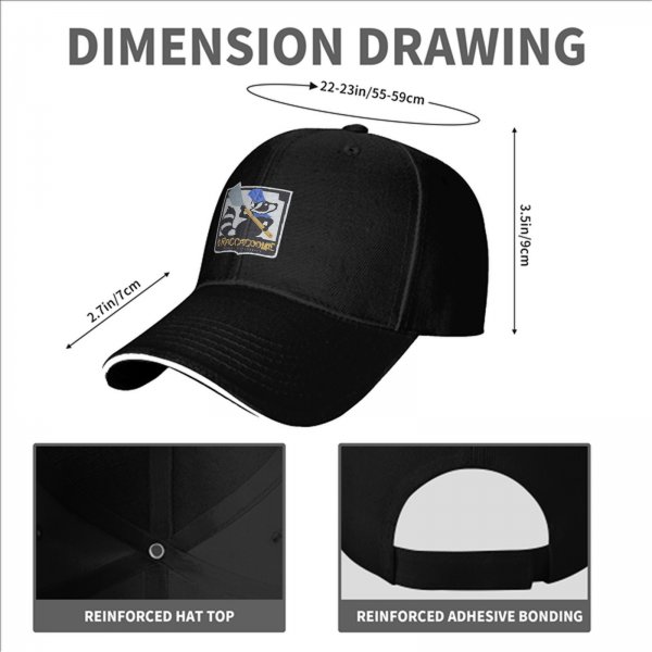 Black baseball cap with raccoon chef graphic and RACCACOOKIE text