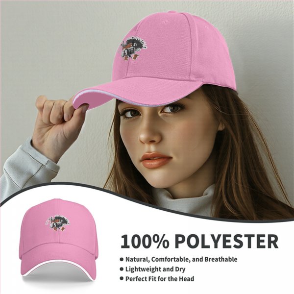 Black baseball cap with Good Morning cartoon print