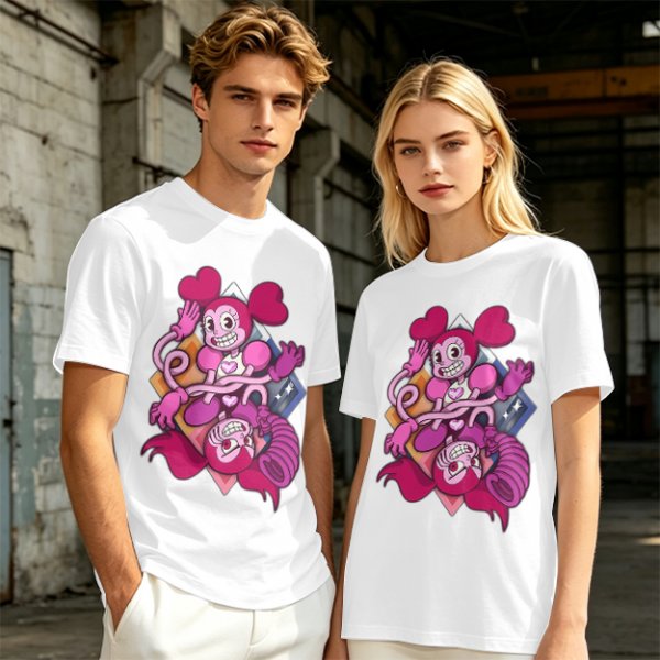 Olive T-shirt with Spinel Character Graphic Print