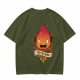 Olive T-Shirt Featuring Calcifer The Fire Demon Artwork