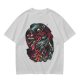 Olive T-Shirt With Dark Fantasy Skull And Monster Graphic Print