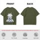Olive T-Shirt with Retro Arcade Space Invader Graphic and Dawn of the Arcade Text