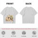 Olive Green T-Shirt With Chasing Chickens And Elf Character Print