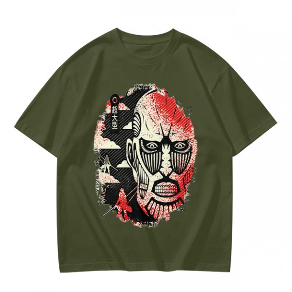 Attack on Titan Colossal Titan Graphic Olive T-Shirt