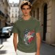 Olive Graphic T-Shirt With Aliens Give My Cat A Beard Print
