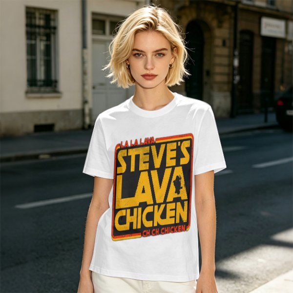 Steve's Lava Chicken Graphic T-Shirt Print Design