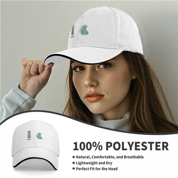 Black Baseball Cap With Cute Science Lab Beaker Print