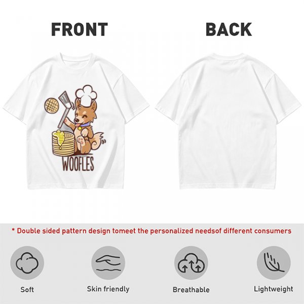 Olive T-Shirt With Cute Dog Chef Cooking Waffles Graphic