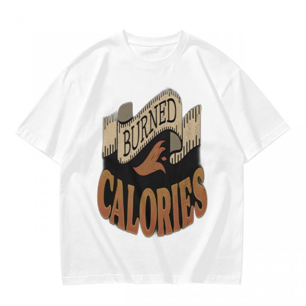 Olive Green Graphic T-Shirt with Burned Calories Print