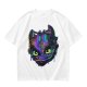 Olive T-Shirt With Neon Toothless Dragon Head Art Print