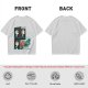 Olive Graphic Tee With Alien Stress Headache Themed Art
