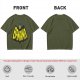 Olive green t-shirt with banana bat logo graphic