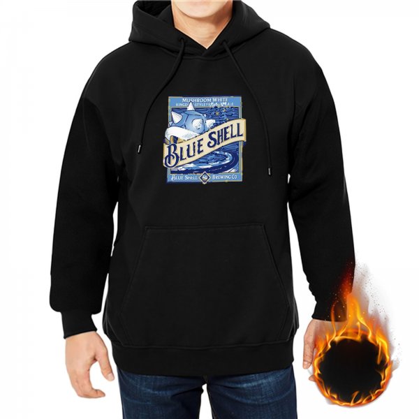 Black Hoodie With Blue Shell Brewing Co Graphic Print