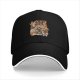 Black Baseball Cap with Anime Action Scene Graphic Print