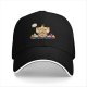 Black Baseball Cap With Colorful Ship And Mountain Graphic Print