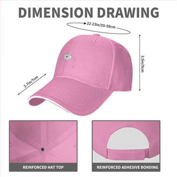 Black Baseball Cap With Small Canoe Graphic On Front