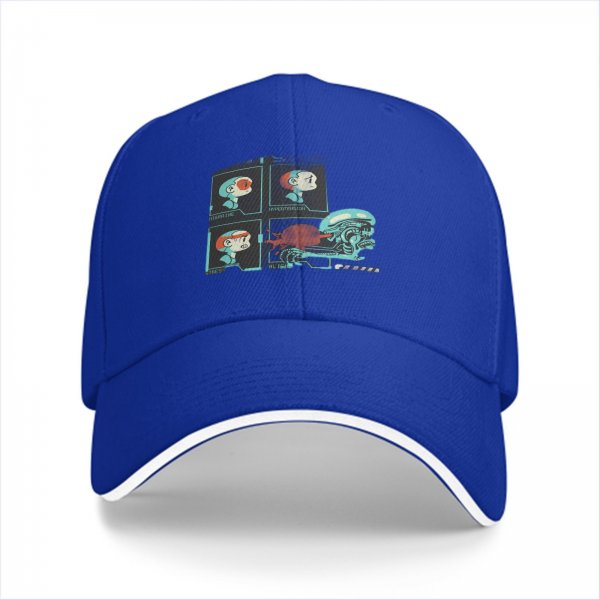 Black Baseball Cap With Sci-Fi Alien Facehugger Art Print