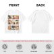 Olive T-Shirt with 9 Grid Cute Cat Illustrations Print